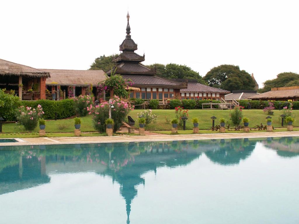 A view of one of the swankier resorts in Bagan